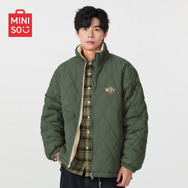 MINISO Men's Heavyweight Fleece-Lined Winter Jacket