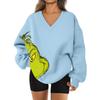 Women's Loose And Comfortable Letter V-neck Sportswear Long-sleeved Sweatshirt Daily Matching Clothes