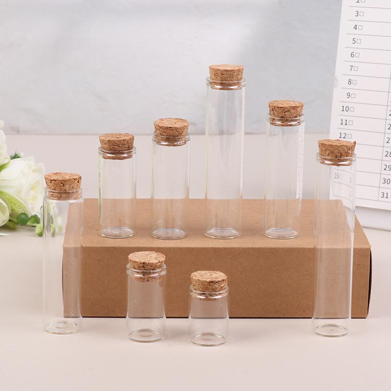 10 Stück Reagenzgläser aus Glas mit Korken, Nachrichtenflaschen, Gläser, Fläschchen, Geschenk, Kunst, Basteln, 5 ml, 8 ml, 10 ml, 12 ml, 15 ml, 20 ml, 25 ml, 30 ml