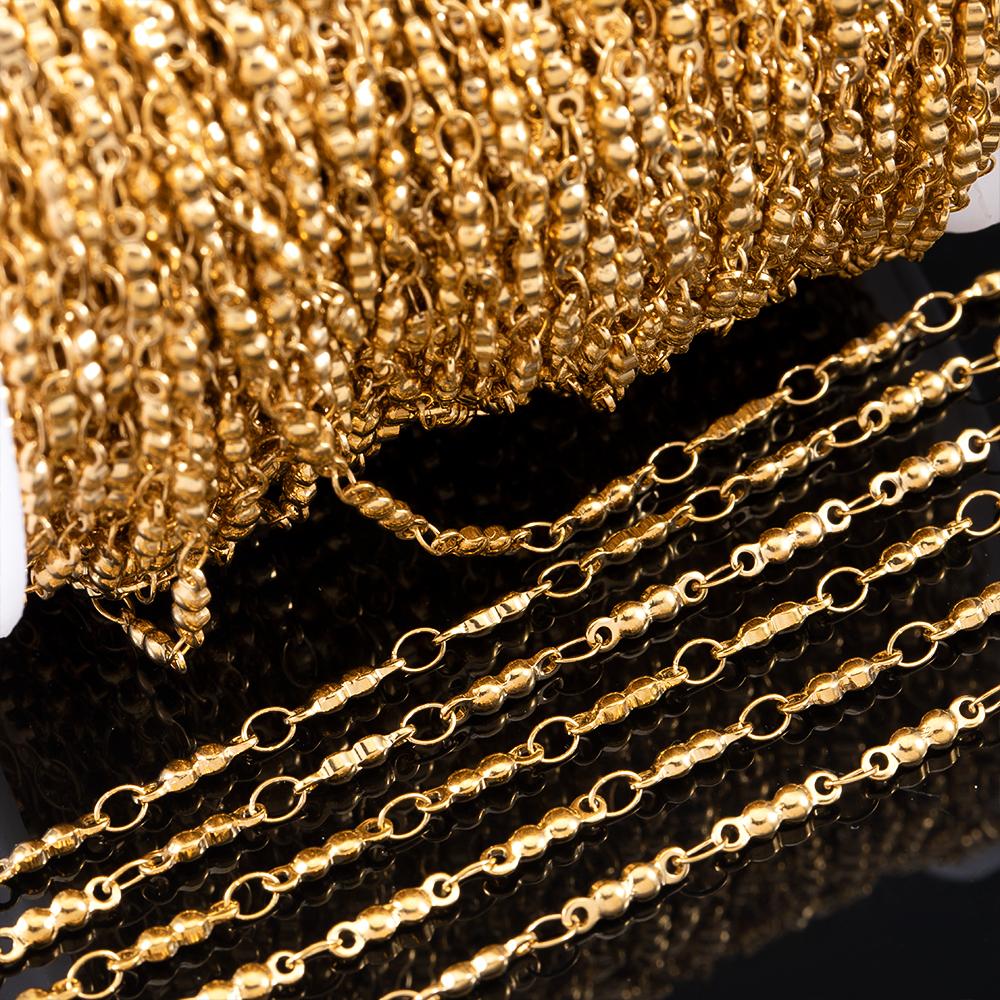 1Meter Fahsion Pod Design Necklace Chain Stainless Steel Metal Ball Link Chain for DIY Handmade Bracelet Material Jewelry Making
