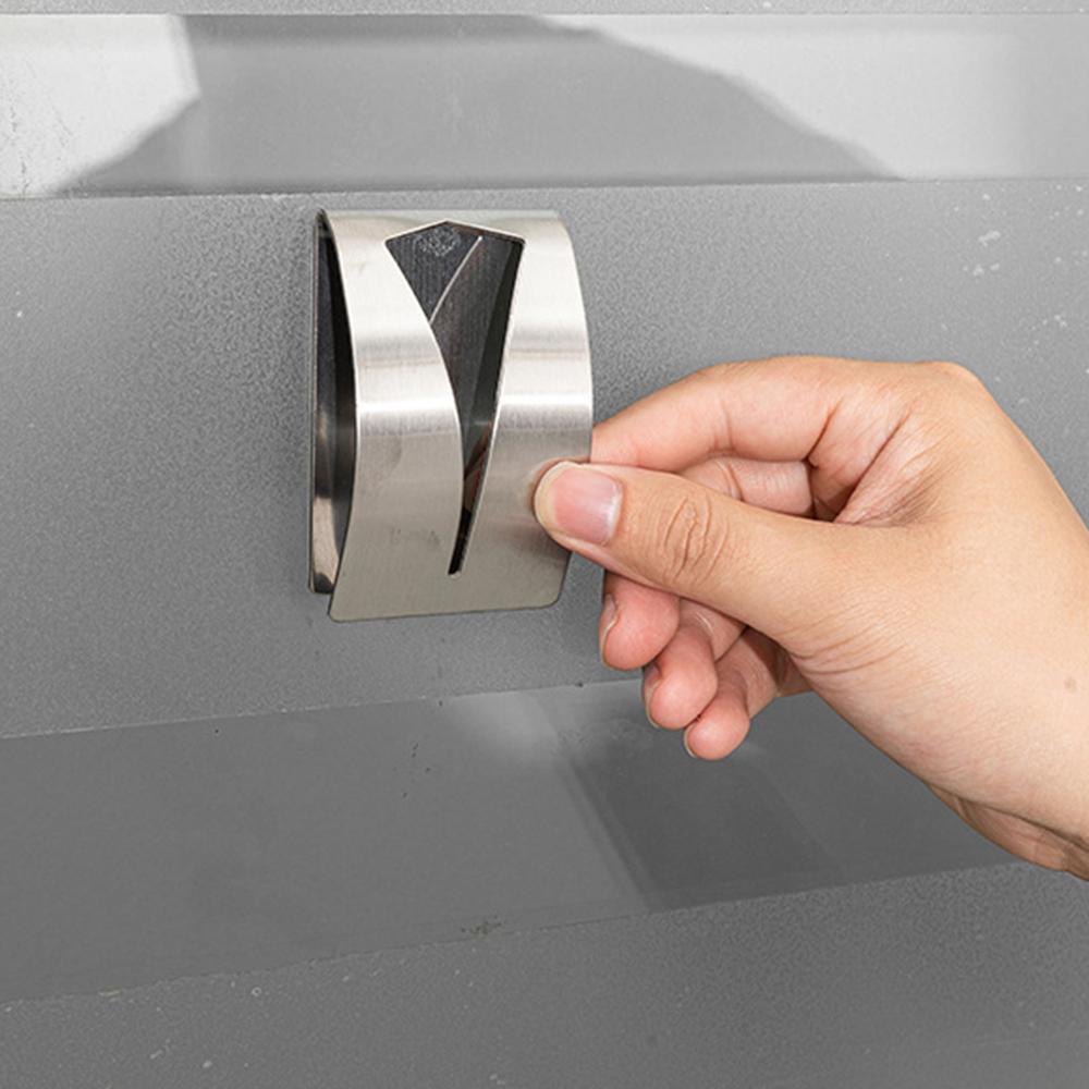 

4Pcs For Kitchen Bathroom Self Adhesive Towel Hooks Drill Free Stainless Steel Hanger Type A