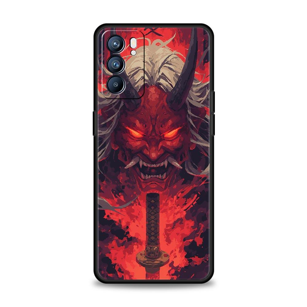 

Japan Ghost Face Samurai Case For Oppo Reno14 Reno13 Reno12 11 F 10 Find X5 X9 Pro A54 5G A53 A52 A9 A78 4G A79 A80 A98 Cover OPPO A80