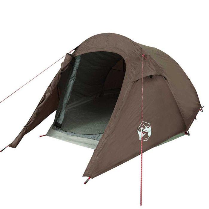 VidaXL Tunnel Camping Tent 3 Person Brown Waterproof, Tent, Camping Shelter, Garden Shelter, Garden Tent, Shelter 4009628