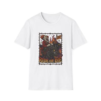 T-shirt Unisexe Softstyle Monstrous Clown Stampede Horreur Manège de Carnaval Chaos Cochon