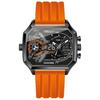 New Men's Watch Square Silicone Luxury Large Dial Electronic Dual-display Fashionable Trendy Multi-functional Sports-style
