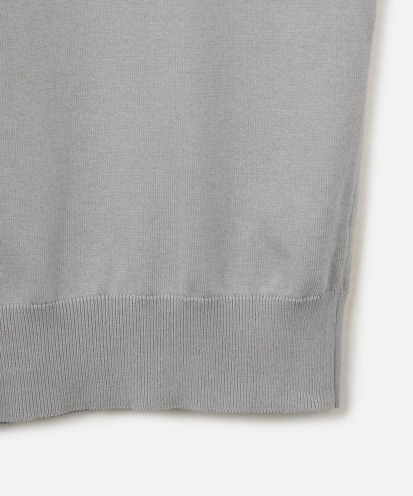 247Silijeu Supima Cotton Collared Half Knit Light Gray (Type B)