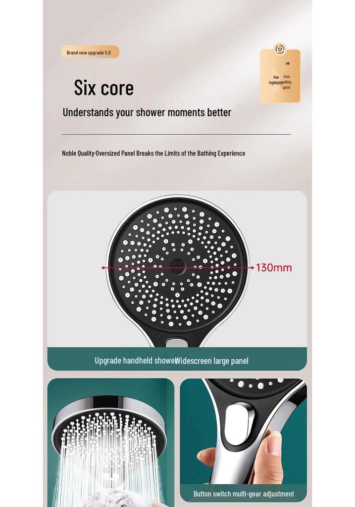 High-Pressure Three-Mode Handheld Shower Head with Large Coverage