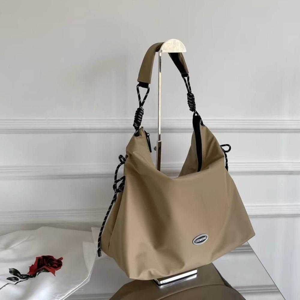 Large Capacity Oxford Cloth Student Bag Women's Strap Solid Color Simple Shoulder Casual Fashion Versatile Commuter Tote Bag