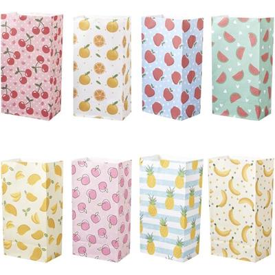 50Pcs Fruits Paper Gift Bags Treat Candy Goodie Bags Bulk Party Favor Bags Watermelon Banana Peach Orange Retail Bags Kraft Bags