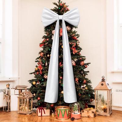 Laços para Árvore de Natal Grandes Decoração para Casa Laços de Veludo para Topo de Árvore de Natal para Interior Exterior Manto Lareira Guirlanda de Porta da Frente