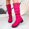 Fashion 2025 Pleated Boots New Spring and Autumn Retro Suede Thigh Boots
