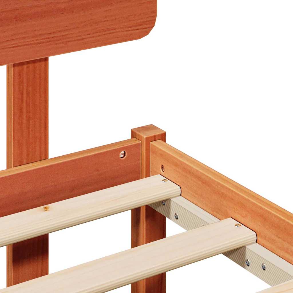 Bed Frame Wax Brown 90 x 190 cm Solid Pine Wood