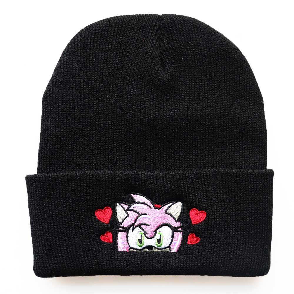 

New men s and women s woolen hats with animal cartoon designs, trendy embroidered knitted hats, warm autumn and winter hats for students Adjustable чёрный