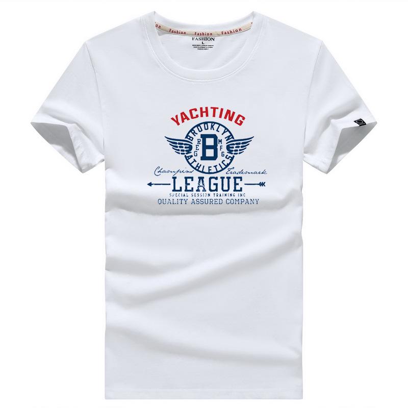 

Мужская свободная белая футболка с круглым вырезом и коротким рукавом XL