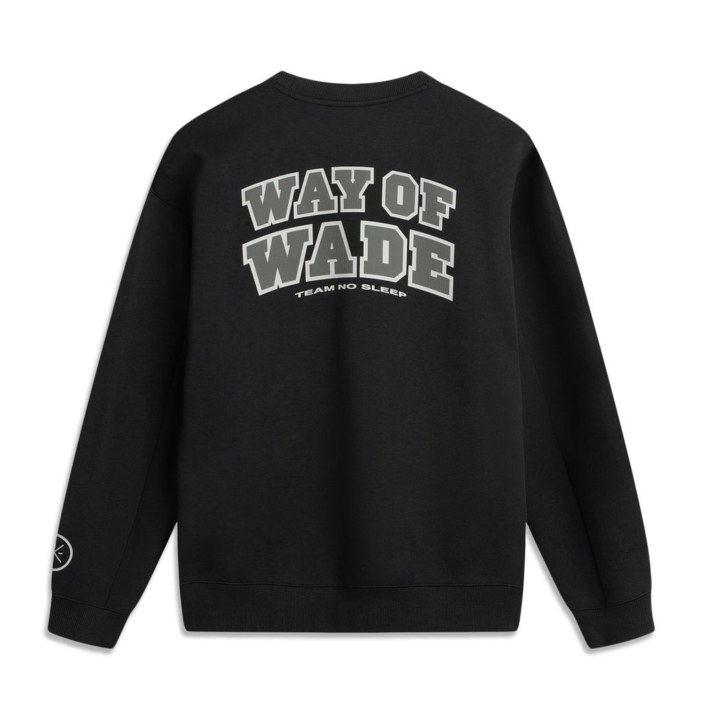 Li Ning Wade Series Loose Fit Round Neck Printed Letter Sweatshirt Men sweatshirt AWDV735-1