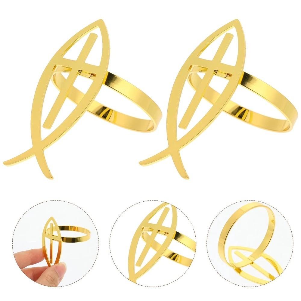 4PCS Iron Cross Napkin Rings Vintage Table Napkin Holder Dining Table Napkin Buckle  Banquet Dinner
