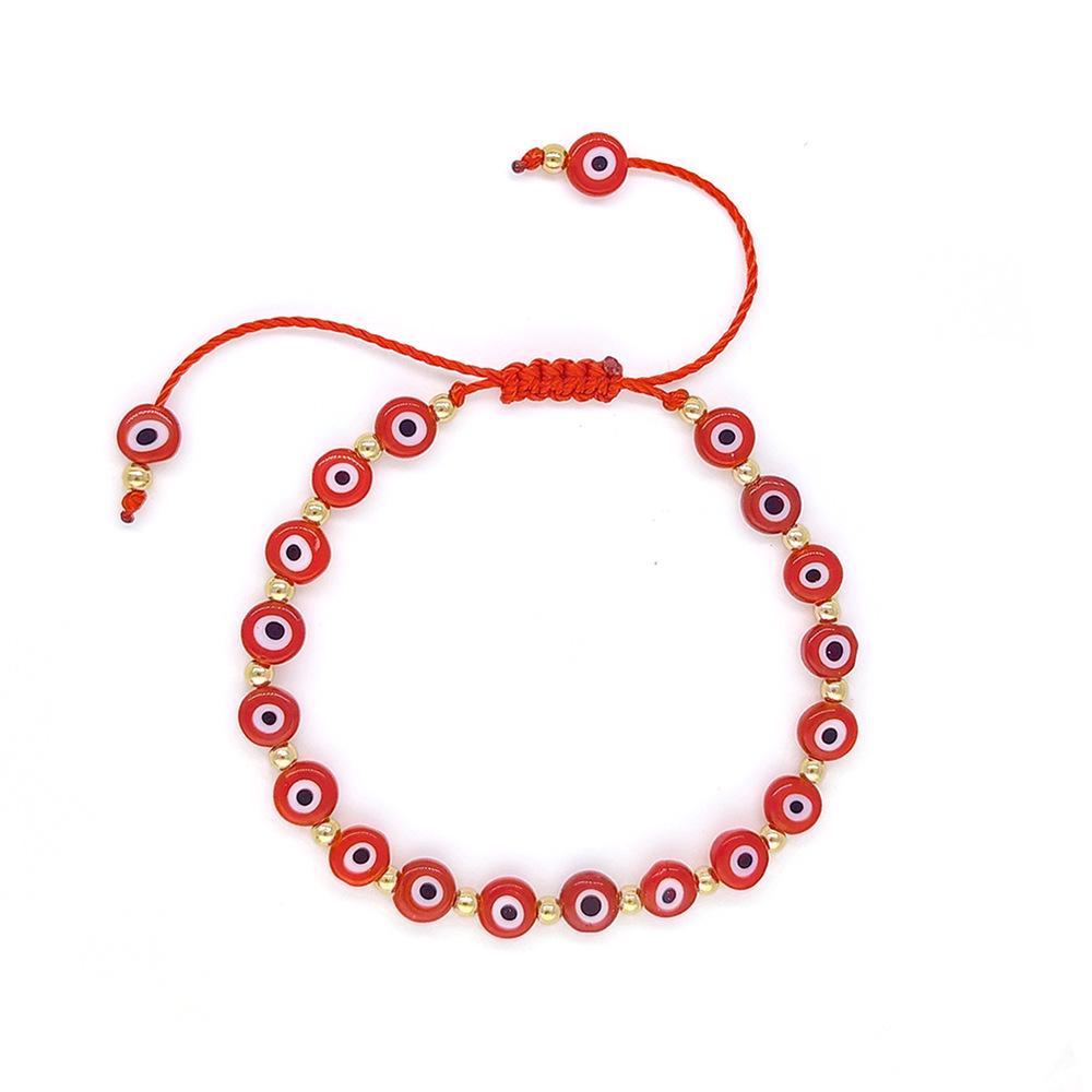 18K Gold-Plated Evil Eye Copper Bead Bracelet