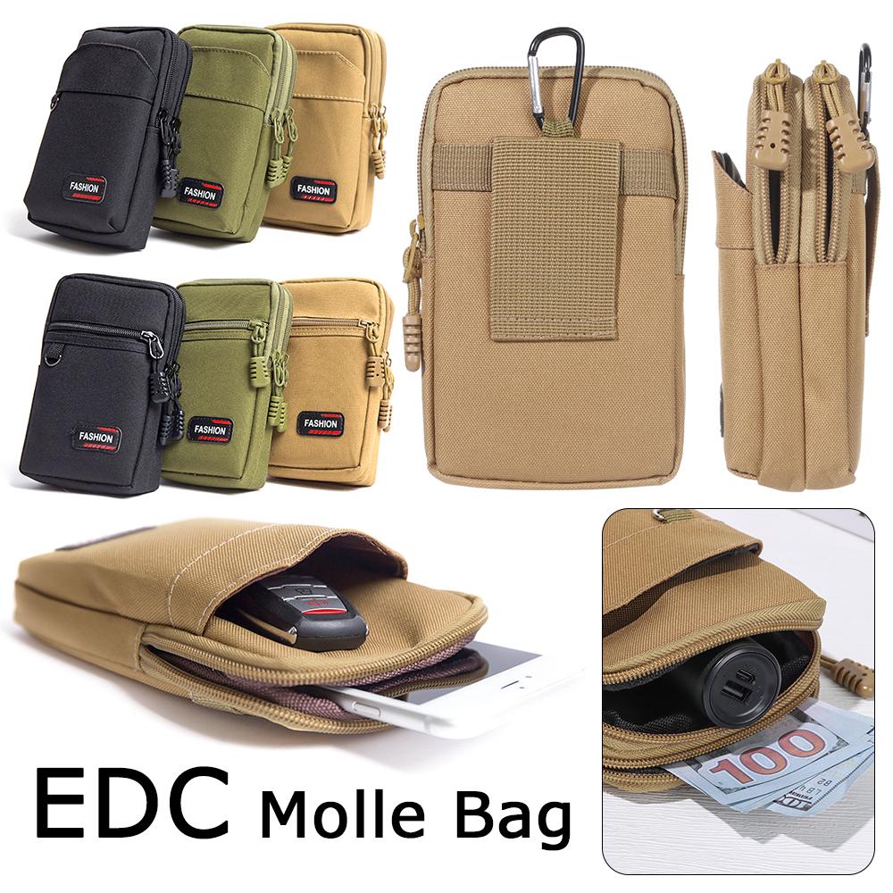 Men Single/double Layer Camping Hunting EDC Molle Bag Wallet Pocket Waist Purse Phone Pouch