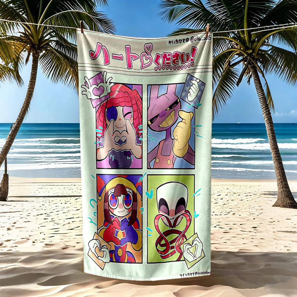Digital Circus Beach Towel High Absorbency Quickdry Comfortable Lightweight Portable For Swimmingbeachcamping Travel Beach Accessoriesgym
