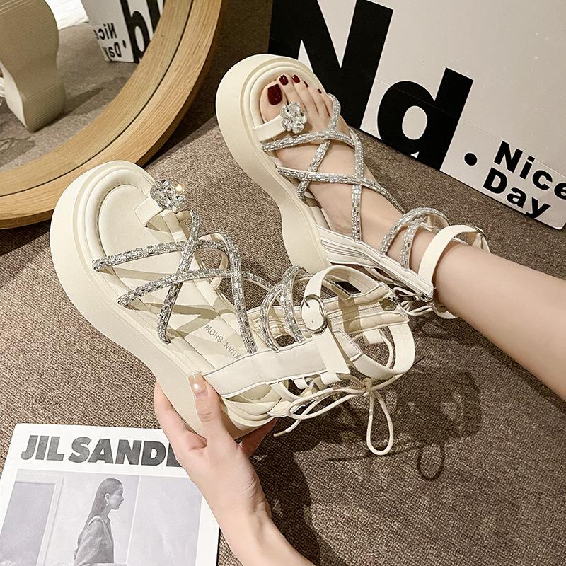 

Платформенные сандалии женская летняя мода новый высококлассный темперамент с юбкой сандалии 40 бежевый