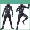 Splendido costume da cosplay di Spider-Man Homecoming nero, realizzato in materiale traspirante, per bambini e adulti.