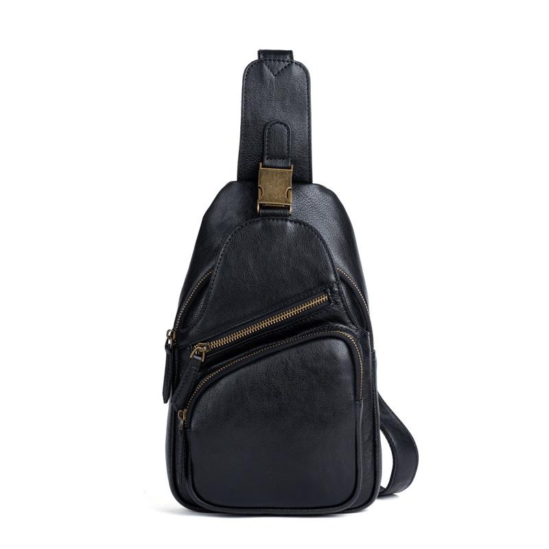 Top Layer Tree High Vegetable Tanned Cowhide Handbag, Vintage Men's Chest Bag