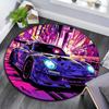 1pc Soft, Absorbent & Non Slip Speeding car Round Rug Soft Circle Rug for Living Room & Bedroom Decor, Chair Mats, and Unforgettable Home Gi