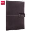 Deli Brown Imitation Leather Magnetic Buckle Hardcover Notebook