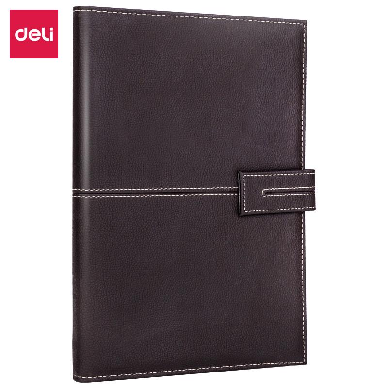 Deli Brown Imitation Leather Magnetic Buckle Hardcover Notebook