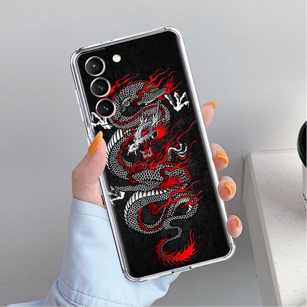 Dragon Animal Clear Case For Samsung Galaxy S22 S20 FE S21 S10 S9 Plus Note 20 Ultra 10 Lite Soft TPU Phone Shell