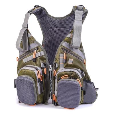 Multifunktionale Fliegenfischerweste mit Schwimmweste, Rucksack und mehreren Taschen