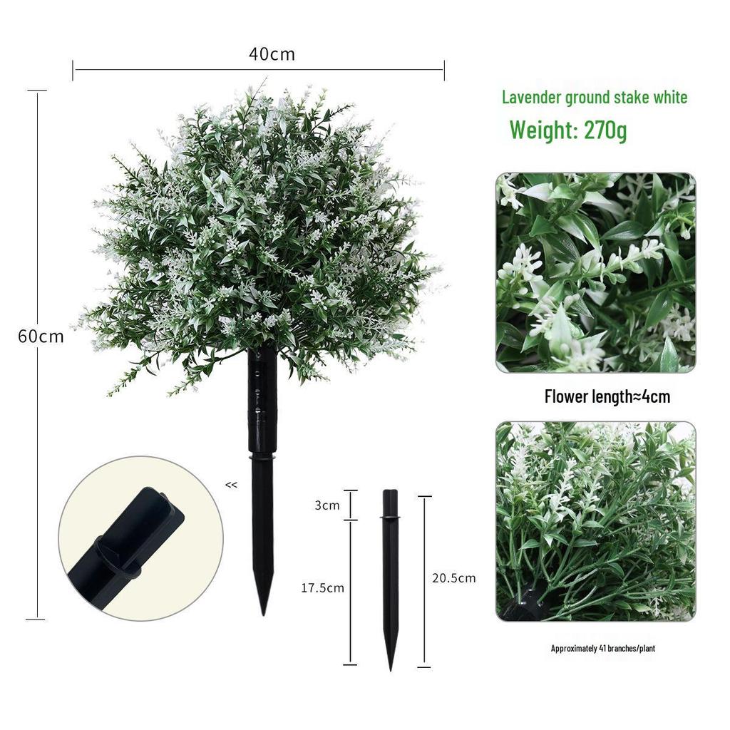 Lavender Violet Ground Plug Potted Plant for Indoor Courtyard Decoration - Green Bonsai Ornament