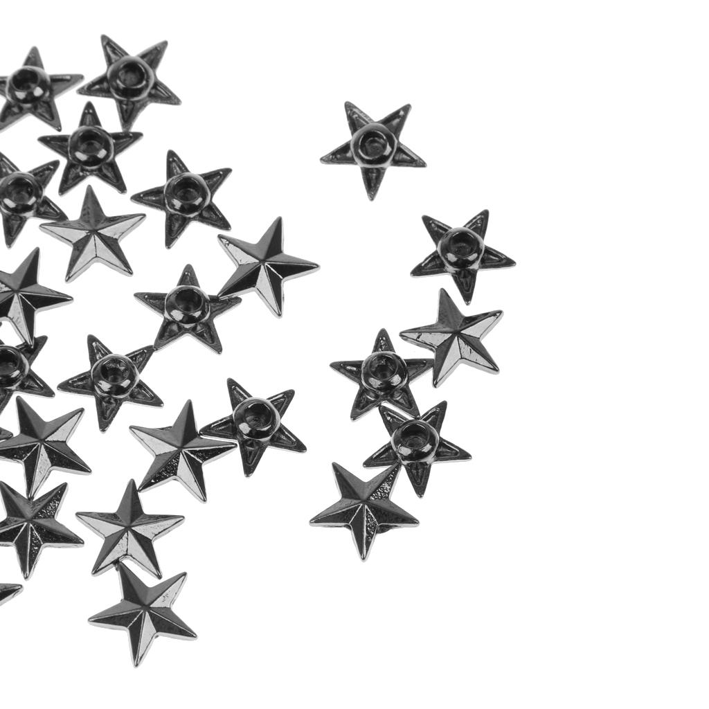 50 Set Rivets Snap Studs Alloy Decorative Spikes Buttons Garment DIY Accessory - Black