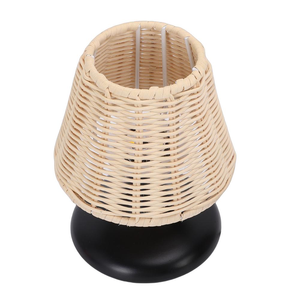 Rattan Nachttischlampe Vintage   Bambusoideae Gewebte Beistelltischlampe für Schlafzimmer Wohnzimmer