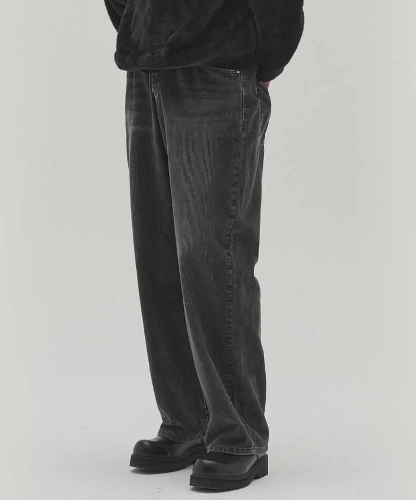 Sekeonmonollogeu Pigment Brush Corduroy Wide Pants Dark Gray_Sept029Dgray