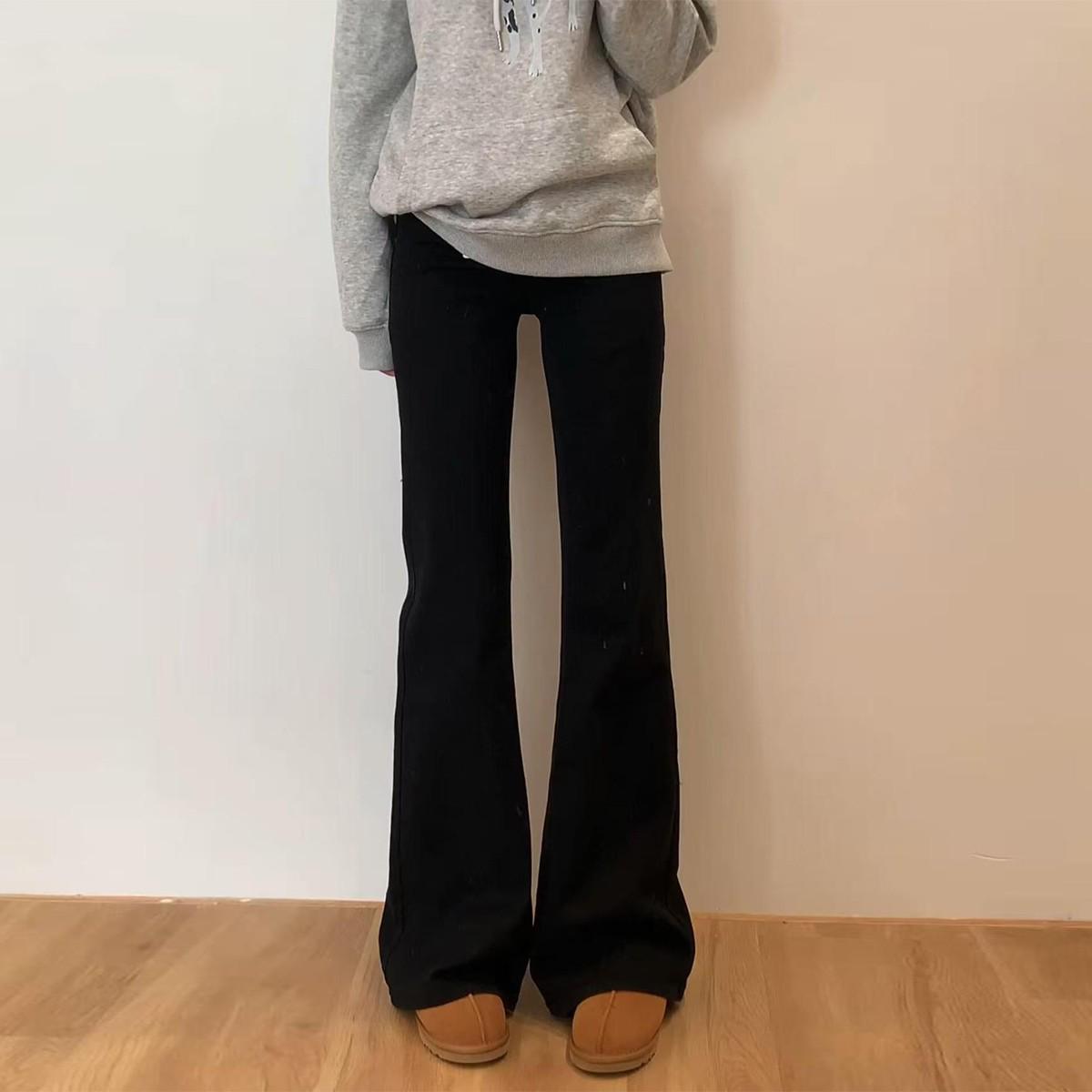 Women s American Spicy White Low-Waist Velvet Micro-Flare Jeans - Autumn/Winter Style, Slimming and Petite Fitting. M (94-105 jin)