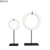 Creative Twisting Rope Circular Ring Geometric Statue Desk Decoration White Circle Sculpture Ornaments Room Aesthetic Decor