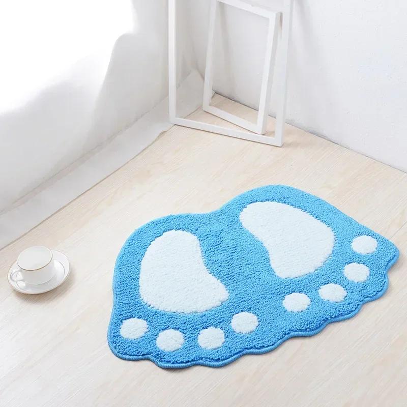 Absorbent Doormat Bathroom Absorbent Velvet Non Slip Mat Floor Rug Water Velvet Bath Mat Foot Embossed Foot Mat Bath Mat