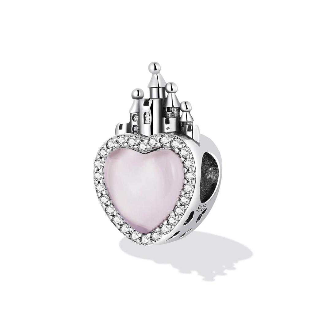 WOSTU Colgantes de unicornio transparente de Plata de Ley 925 con diseño de luna y estrella, aptos para Pulsera Original, regalo de joyería DIY