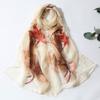 Floral Printing Thin Scarf Sun Protection Wrap Headscarf  for Beach and Sun Protection