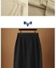 Women's High-Waist 100% Wool Knit Midi Bodycon Skirt - Autumn/Winter Collection