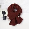 Korean Style Drawn Knitted Scarf Warm Solid Color  Soft Versatile for Couples  Students  Autumn and Winter Scarf