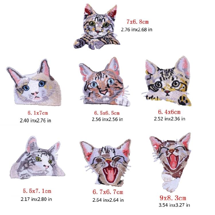 Trendy Cats Pattern Patches Personality Clothes Heat Transfer Appliques for Creative Craft Projects
