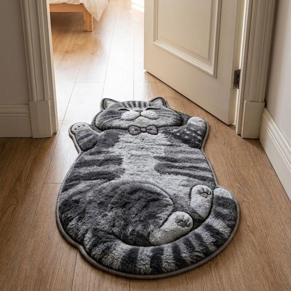 Anti-fouling Cat-Shaped Area Rug Non-Slip Cartoon Carpet Soft Home Decor Carpet  Living Rooms