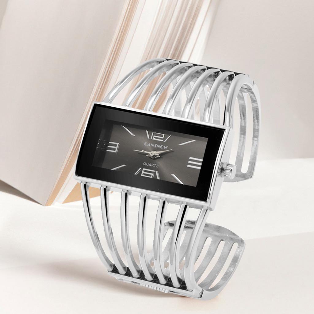 

Роскошный модный уникальный дизайн с квадратным циферблатом, женский браслет из сплава, кварцевые часы