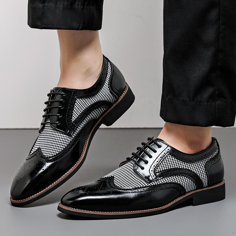 Fashion Brogue Men's Formal Leather Shoes Fashionable British Design Style Outdoor Leisure Business Party Office Wedding Plus Size Shoes