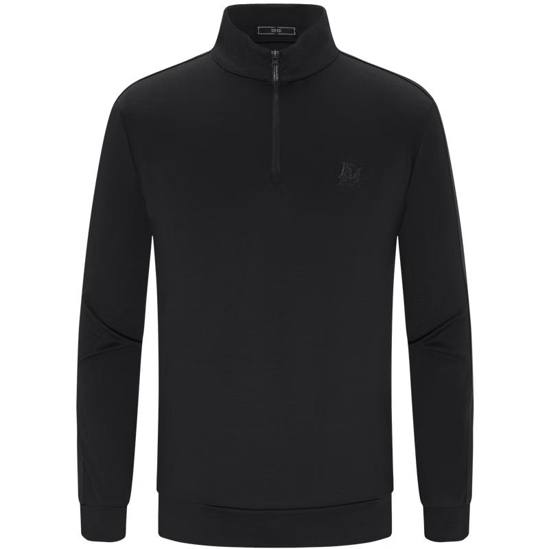 EMZ Men s High-Elastic Polo Neck Long Sleeve T-Shirt 2XL