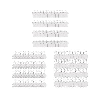 48pcs/set Sublimation Blank Earrings Unfinished Dangle Earring Rugby T-shirt Hat Pendant Hook Earrings for DIY Jewelry