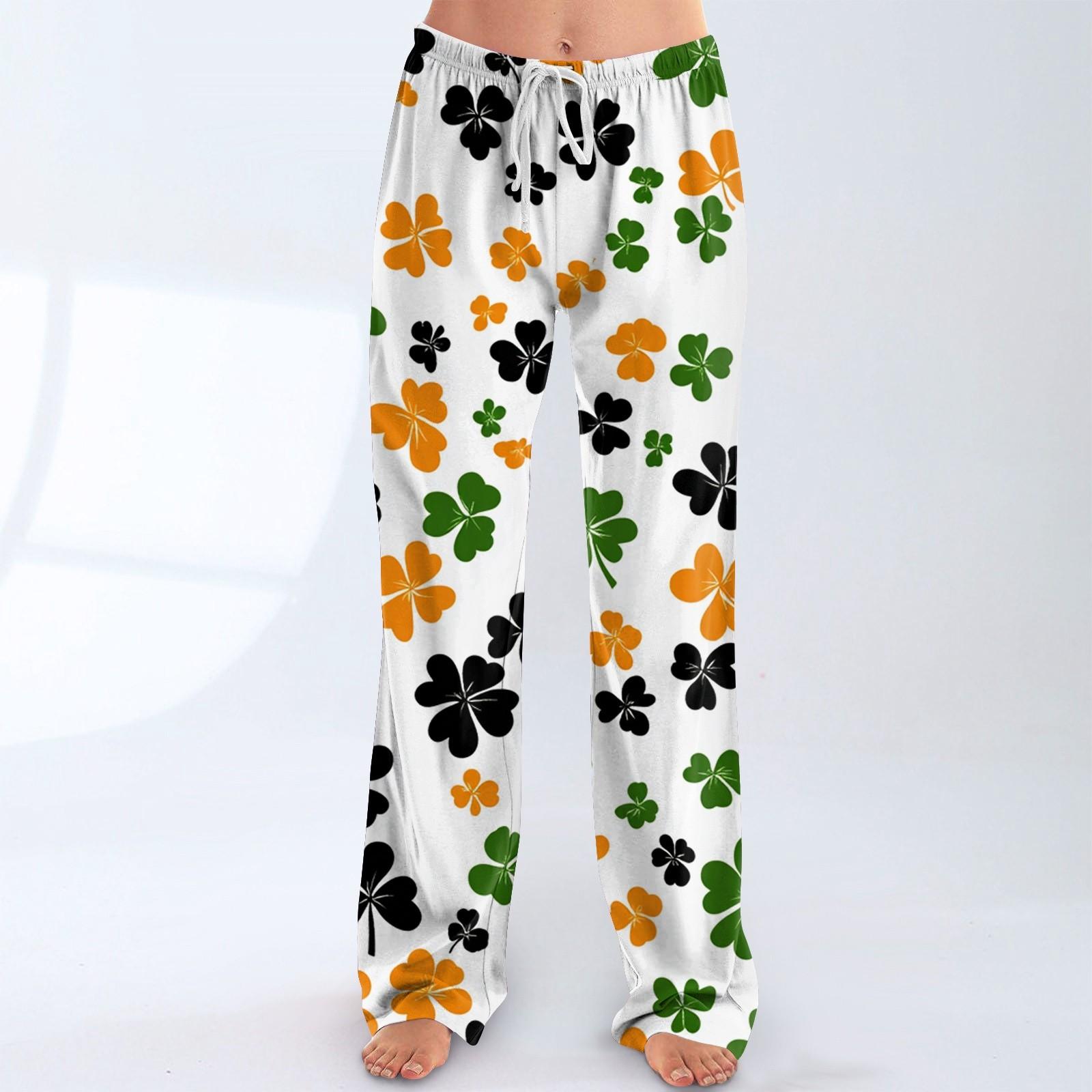 

Жіноча мода вільного повсякденного стилю St. Повсякденні штани з принтом до Дня Патрика M чорний