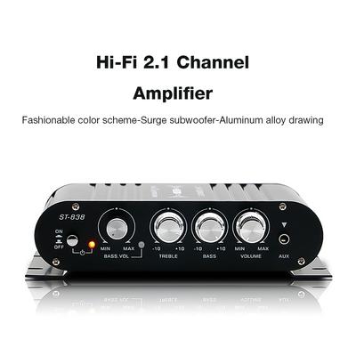 ST-838 HiFi 2.1-Kanal Stereo Bass Sound Verstärker Bass- und Höhenregelung 80W*2 Audio-Verstärker Mini Media Player